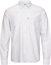 Casual Stripe Oxford B.d Shirt Skjorte Business Brun Lexington Clothing*Betinget Tilbud