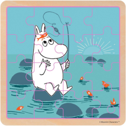 Moomin - Wooden Square Puzzle - Fishing Toys Puzzles And Games Puzzles Wooden Puzzles Multi/patterned MUMIN