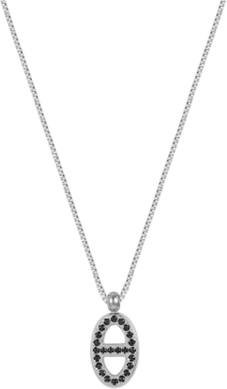 Nikki Crystal Necklace Black/Silver Accessories Kids Jewellery Necklaces Chain Necklaces Sølv Bud To Rose*Betinget Tilbud