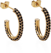 Harper Earring Black/Silver Accessories Jewellery Earrings Hoops Black Bud To Rose