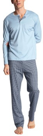 Calida Relax Choice Long Sleeve Pyjama Lyseblå bomuld XX-Large Herre