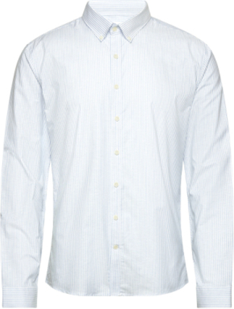 Striped Oxford Shirt L/S Tops Shirts Business Blue Lindbergh