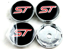Black/Red/Silver Ford ST Wheel Center Caps Hub Badges 60mm 4 PCS For Fiesta Focus C-Max KA Kuga S-Max Mondeo