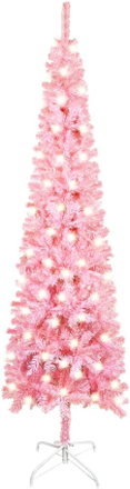 vidaXL Smal julgran med LED rosa 120 cm