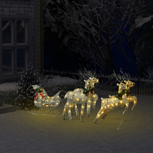 vidaXL Reinsdyr og slede julepynt 100 LED utendørs gull
