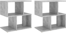 vidaXL Sängbord 2 st betonggrå 50x30x51,5 cm konstruerat trä