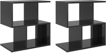 vidaXL Sängbord 2 st svart högglans 50x30x51,5 cm konstruerat trä