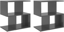 vidaXL Sängbord 2 st grå högglans 50x30x51,5 cm konstruerat trä