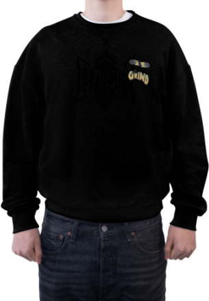 GRIND Inc Creepy Sweat Herren Rundhals-Pullover mit Print auf Brust Sweater GISR002 Schwarz