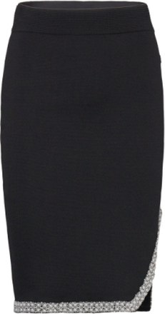 Fashion Knit Skirt Skirts Knitted Skirts Svart Karl Lagerfeld*Betinget Tilbud