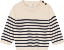 Knitted Striped Sailor Jumper Tops Knitwear Pullovers Beige Copenhagen Colors