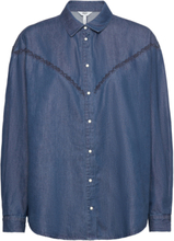 "Objjoanna L/S Denim Shirt 130 Tops Shirts Long-sleeved Blue Object"