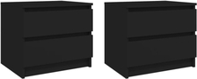 vidaXL Sängbord 2 st svart 50x39x43,5 cm konstruerat trä