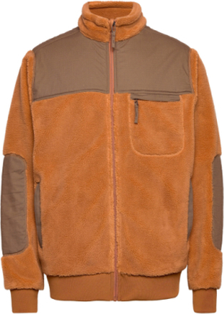 Kayson Teddy Rib Zip Jacket Tops Sweatshirts & Hoodies Fleeces & Midlayers Orange Kronstadt