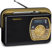 Buddy Digitalradio DAB/DAB+/FM Bluetooth 5.0 AUX 1Ah-batteri portabel retro
