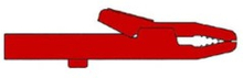Hirschmann Krokodilklämma 80 mm Röd