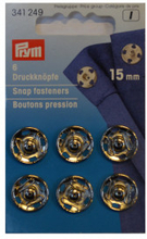 Prym Tryckknappar Silver 15mm 6 st.