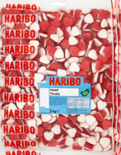 Haribo Heart Throbs - 3 kg Påse med Vingummi Hjärtan