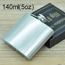 140mL (5oz) Outdoor Sports Handy Home Travel Wild Stainless Steel Portable Hip Flask(with Small Funnel)(Silver 140mL (5oz))