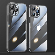 SULADA Crystal Steel Series til iPhone 13 Pro Max blød TPU- Edge + bagplade af hærdet glas Klart te