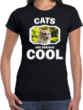 Dieren gekke poes t-shirt zwart dames - cats are cool shirt