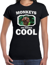 Dieren orangoetan t-shirt zwart dames - monkeys are cool shirt