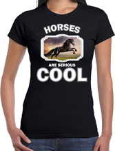 Dieren zwart paard t-shirt zwart dames - horses are cool shirt