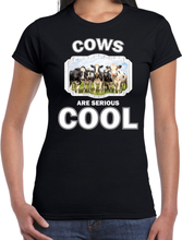 Dieren kudde koeien t-shirt zwart dames - cows are cool shirt