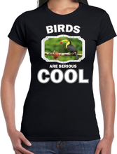 Dieren toekan t-shirt zwart dames - birds are cool shirt