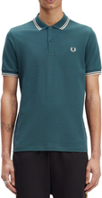 Fred Perry - Twin Tipped Poloshirt - Petrol Blue/ Light Oyster