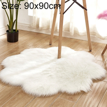Diameter 90CM Home Furnishing Imitation Wool Carpet Bedroom Living Room Floor Mat Bay Window Cushion Office Chair Cushion Sofa Cushion(White)
