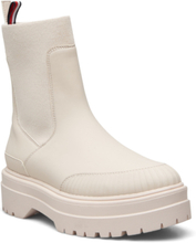 Feminine Rubberized Thermo Boot Shoes Boots Sock Boots Ankle Boot - Flat Creme Tommy Hilfiger*Betinget Tilbud