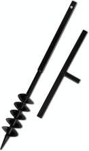 vidaXL Jordbor med håndtak 100 mm doble spiraler svart stål