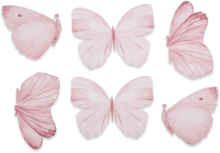Wall Sticker Butterfly Set Of 6 Rose Home Kids Decor Wall Stickers Animals Pink That's Mine
