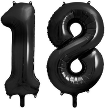 18 år ballonger - 35 cm svart