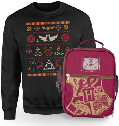 Harry Potter Hogwarts Sweatshirt & Bag Bundle - Black - Women's - L - Black