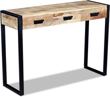 vidaXL Konsollbord med 3 skuffer heltre mango 110x35x78 cm