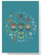 Harry Potter Trio Wreath Greetings Card - Standard Card