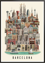 "Barcelona Small Poster Home Decoration Posters & Frames Posters Cities & Maps Multi/patterned Martin Schwartz"