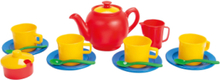 Tea Set In Net L:19 Cm 17 Pcs Toys Toy Kitchen & Accessories Coffee & Tee Sets Multi/mønstret Dantoy*Betinget Tilbud