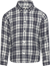 Reg. Check Flanell Shirt Tops Shirts Long-sleeved Shirts Blue GANT
