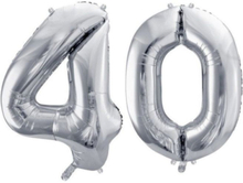 40 år ballonger - 35 cm sølv