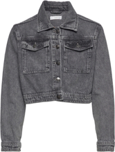 Cropped Outerwear Jackets & Coats Denim Jacket Grå Mango*Betinget Tilbud
