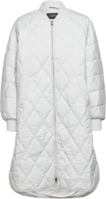 Women Coats Woven Long Vattert Jakke Hvit Esprit Collection*Betinget Tilbud