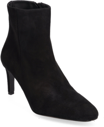 Rounded Classic Bootie Shoes Boots Ankle Boots Ankle Boots With Heel Black Apair