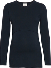 Classic Long-Sleeved Top Tops T-shirts & Tops Long-sleeved Navy Boob