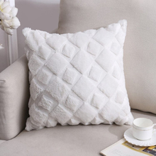 Double-Sided Plush Pillow Home Sofa Cushion Pillowcase, Size: 45x45cm Pillowcase + Core(White Square)