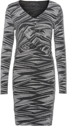 Onlqueen L/S V-Neck Glitter Dress Jrs Kort Kjole Grey ONLY