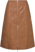 Claudia Pu Skirt Knælang Nederdel Brown French Connection