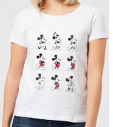 Disney Mickey Mouse Evolution Nine Poses Women's T-Shirt - White - XXL
